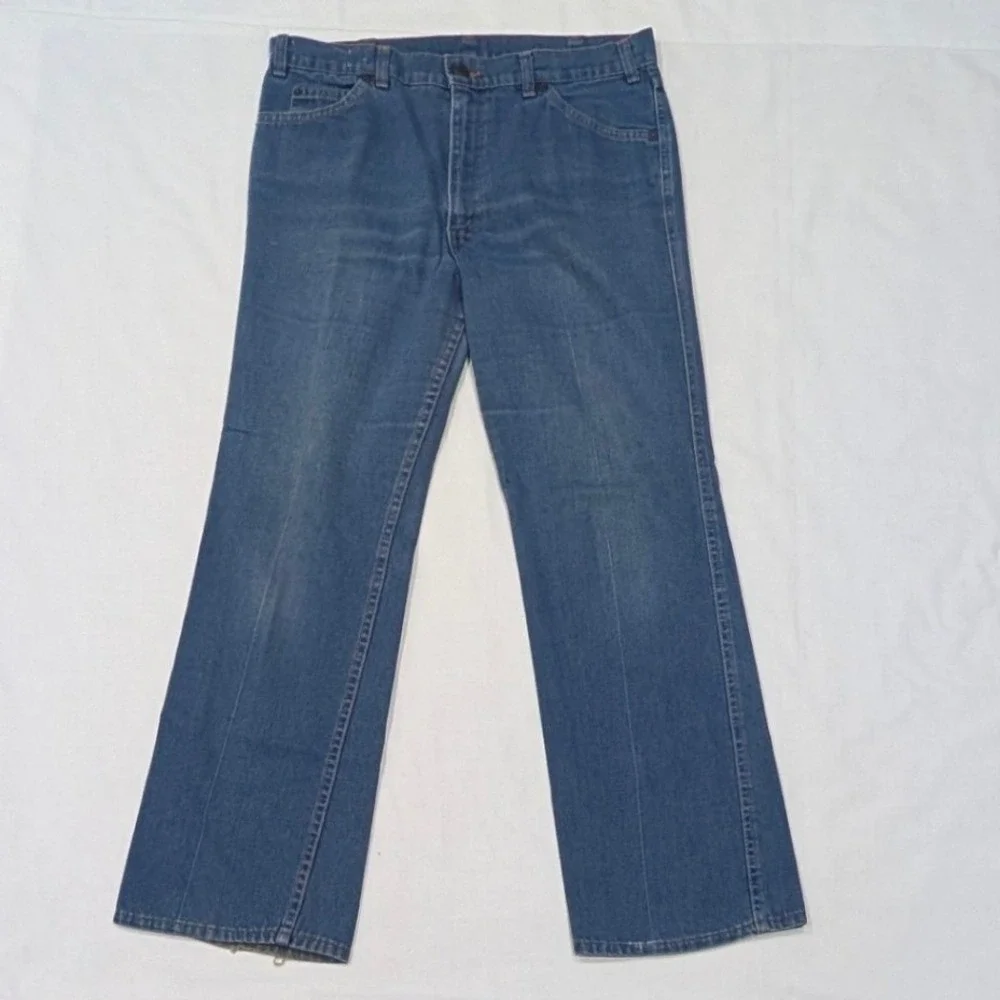 Vintage Levi's Movin On Jeans Mens 35x31 Medium Wash Embroidered Straight Denim